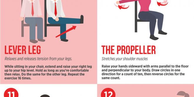 20 Desk Exercises To Stay Fit Healthy Infographic Portal